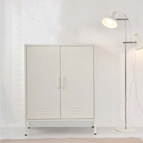 ArtissIn Sweetheart Metal Locker Storage Shelf Organizer Cabinet Buffet Sideboard White freeshipping - Awezingly