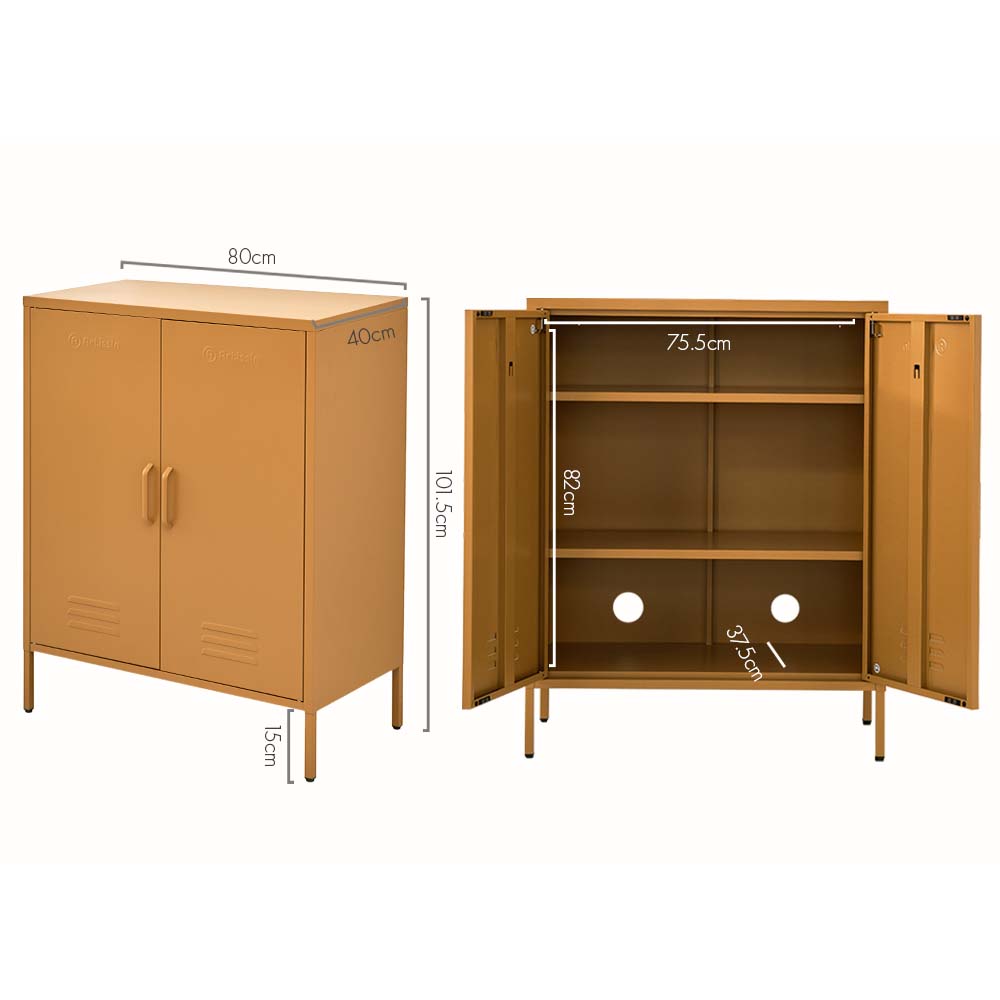 ArtissIn Sweetheart Metal Locker Storage Shelf Organizer Cabinet Buffet Sideboard Yellow freeshipping - Awezingly