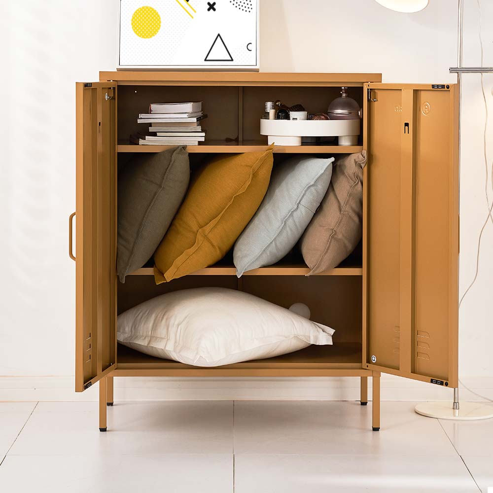 ArtissIn Sweetheart Metal Locker Storage Shelf Organizer Cabinet Buffet Sideboard Yellow freeshipping - Awezingly