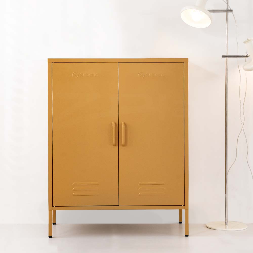 ArtissIn Sweetheart Metal Locker Storage Shelf Organizer Cabinet Buffet Sideboard Yellow freeshipping - Awezingly