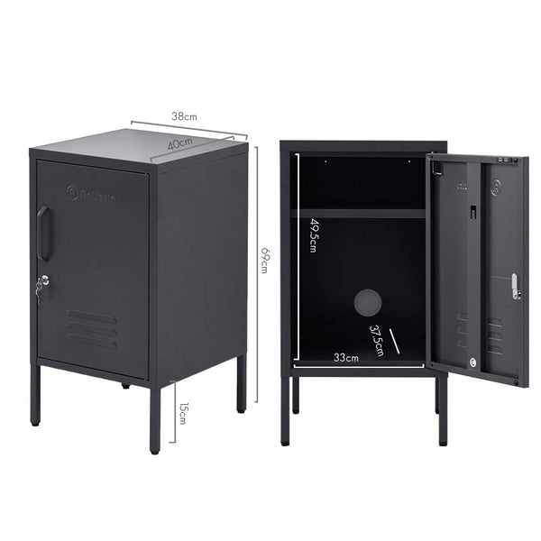 ArtissIn Mini Metal Locker Storage Shelf Organizer Cabinet Bedroom Black freeshipping - Awezingly