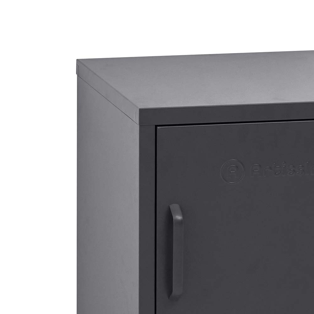 ArtissIn Mini Metal Locker Storage Shelf Organizer Cabinet Bedroom Black freeshipping - Awezingly