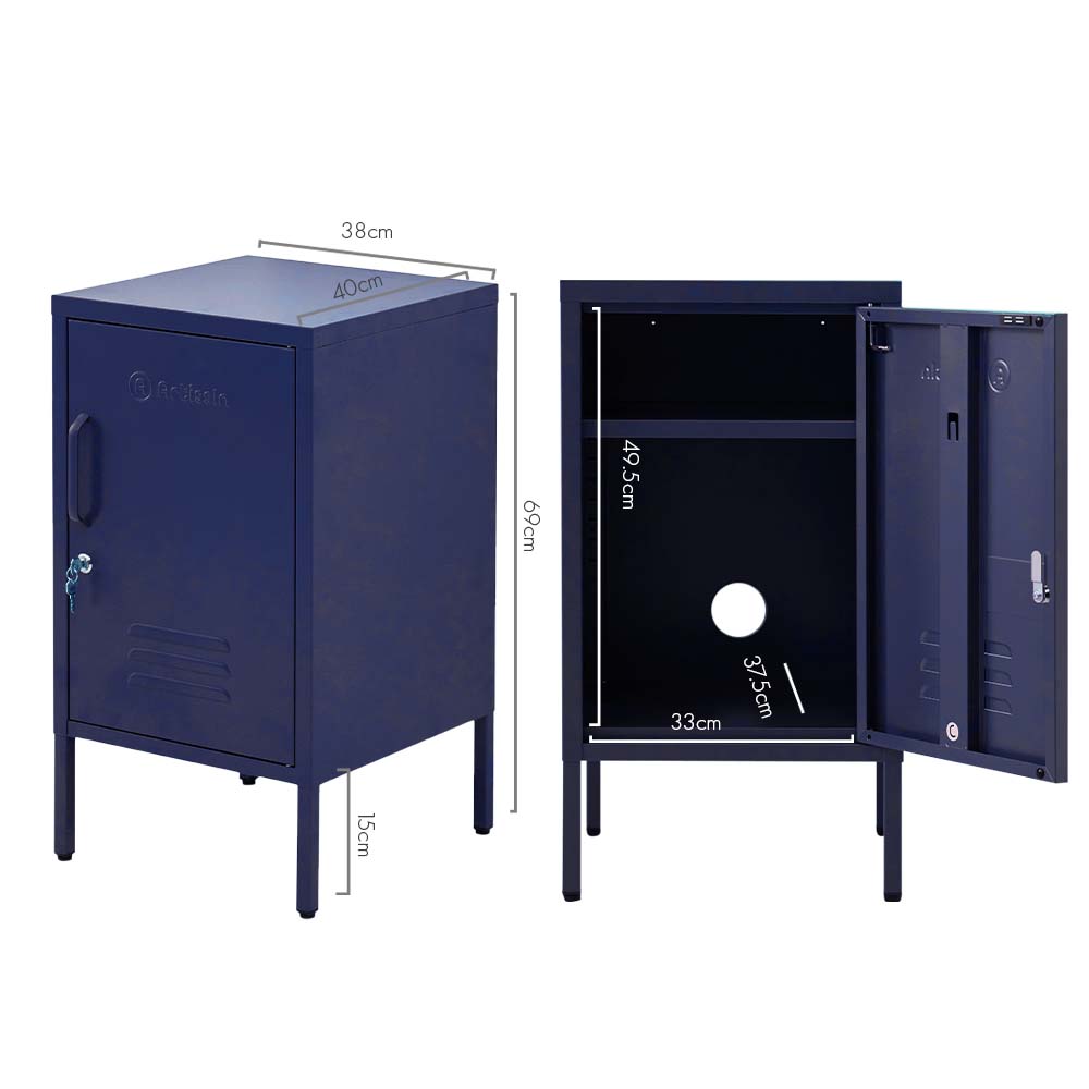 ArtissIn Mini Metal Locker Storage Shelf Organizer Cabinet Bedroom Blue freeshipping - Awezingly