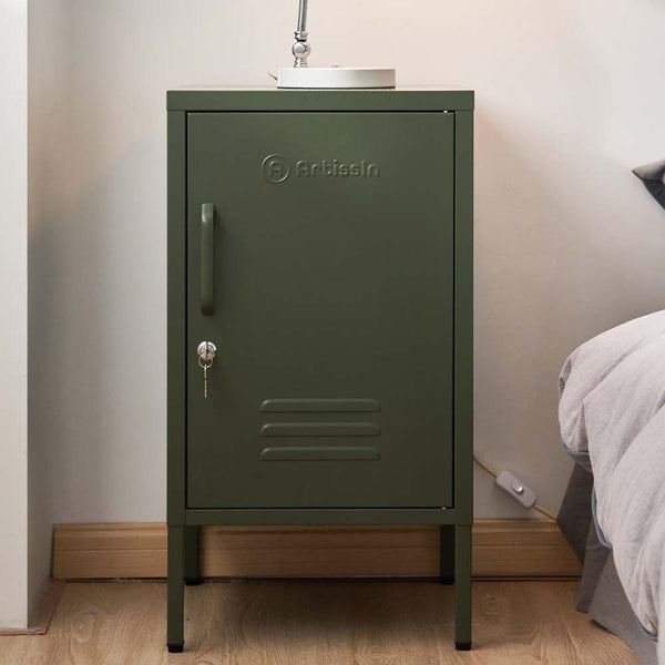 ArtissIn Mini Metal Locker Storage Shelf Organizer Cabinet Bedroom Green freeshipping - Awezingly