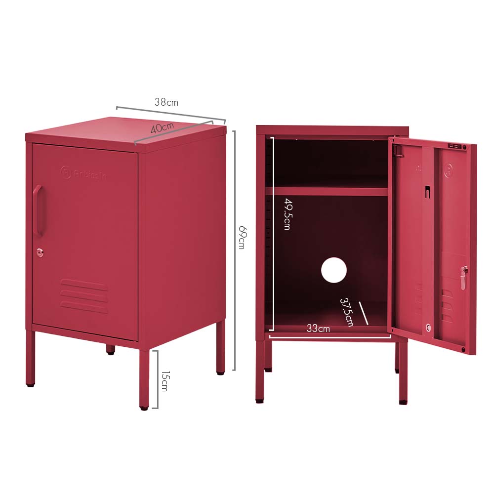 ArtissIn Mini Metal Locker Storage Shelf Organizer Cabinet Bedroom Pink freeshipping - Awezingly