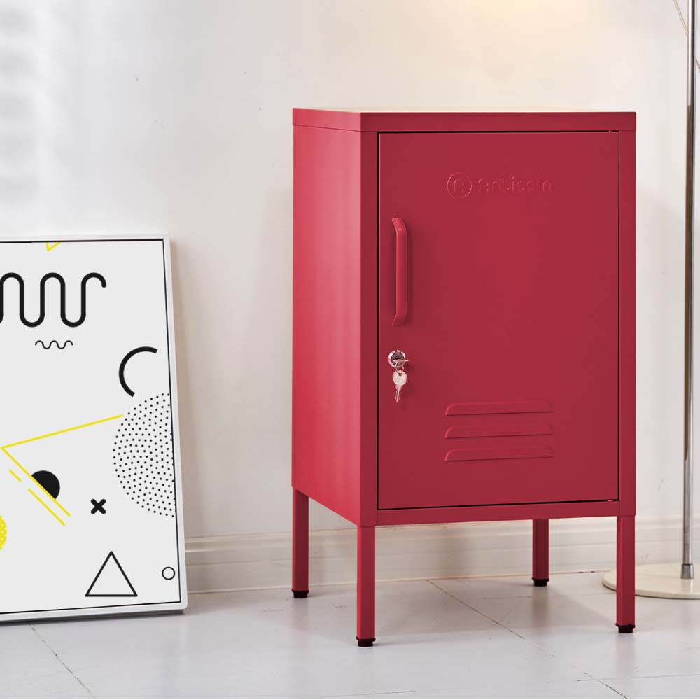 ArtissIn Mini Metal Locker Storage Shelf Organizer Cabinet Bedroom Pink freeshipping - Awezingly