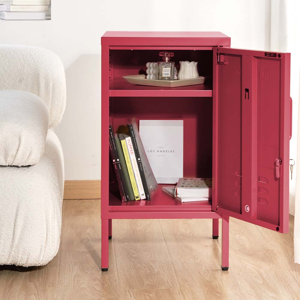 ArtissIn Mini Metal Locker Storage Shelf Organizer Cabinet Bedroom Pink freeshipping - Awezingly
