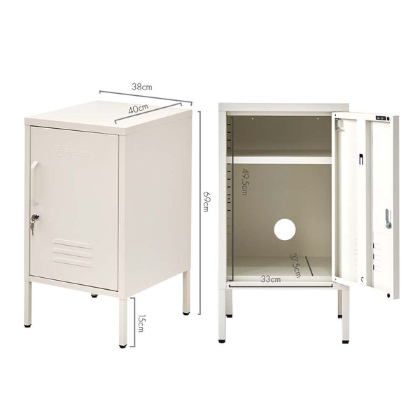 ArtissIn Mini Metal Locker Storage Shelf Organizer Cabinet Bedroom White freeshipping - Awezingly