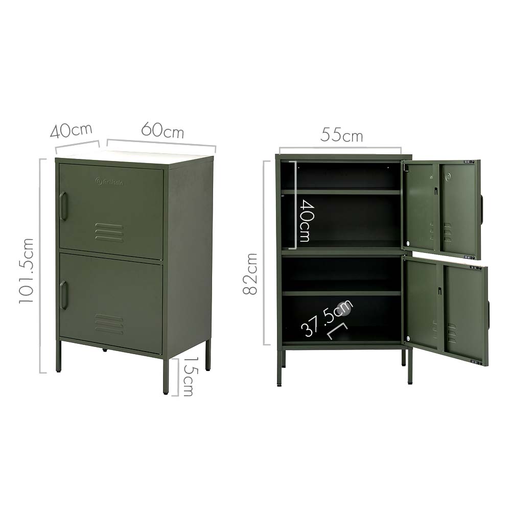 ArtissIn Base Metal Locker Storage Shelf Organizer Cabinet Buffet Sideboard Green freeshipping - Awezingly