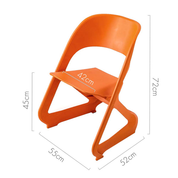 ArtissIn Set of 4 Dining Chairs Office Cafe Lounge Seat Stackable Plastic Leisure Chairs Orange freeshipping - Awezingly
