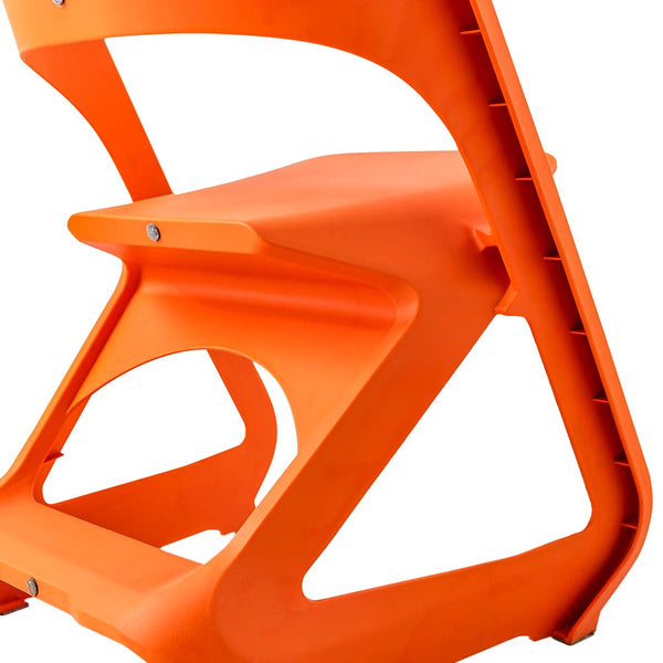 ArtissIn Set of 4 Dining Chairs Office Cafe Lounge Seat Stackable Plastic Leisure Chairs Orange freeshipping - Awezingly