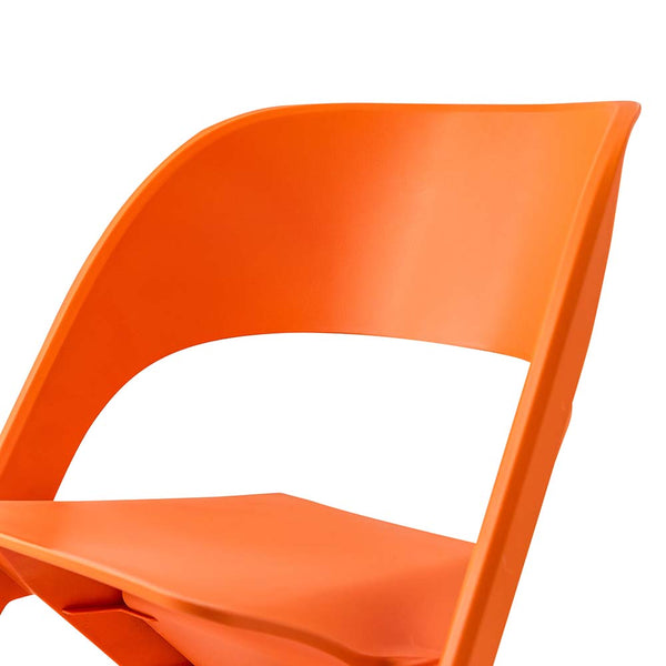 ArtissIn Set of 4 Dining Chairs Office Cafe Lounge Seat Stackable Plastic Leisure Chairs Orange freeshipping - Awezingly
