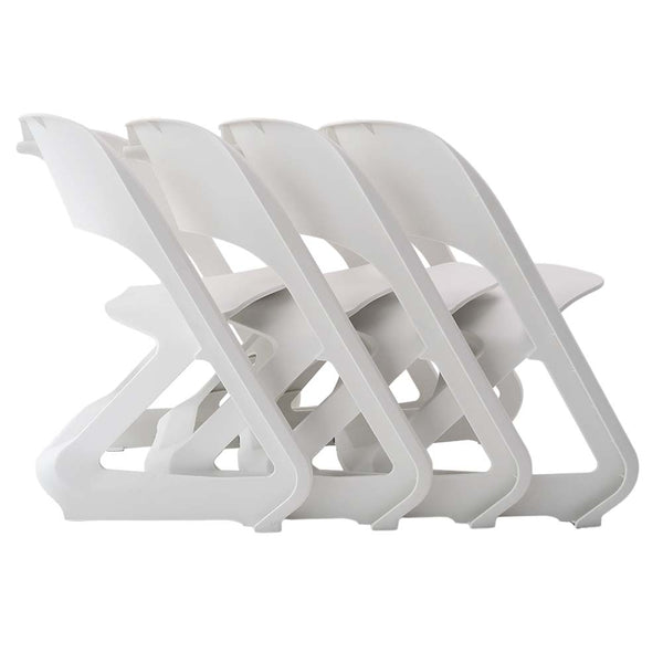 ArtissIn Set of 4 Dining Chairs Office Cafe Lounge Seat Stackable Plastic Leisure Chairs White freeshipping - Awezingly