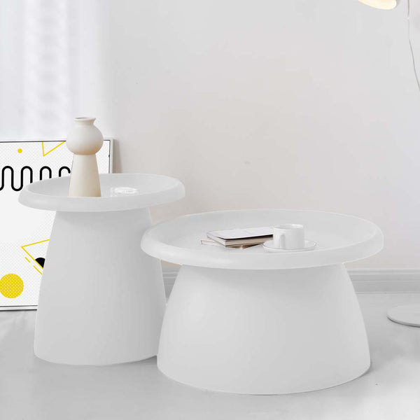 ArtissIn Coffee Table Mushroom Nordic Round Large Side Table 70CM White freeshipping - Awezingly