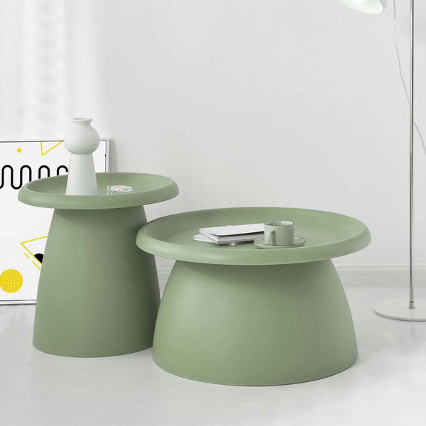 ArtissIn Coffee Table Mushroom Nordic Round Small Side Table 50CM Green ArtissIn