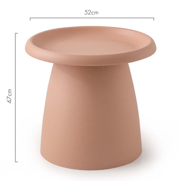 ArtissIn Coffee Table Mushroom Nordic Round Small Side Table 50CM Pink ArtissIn