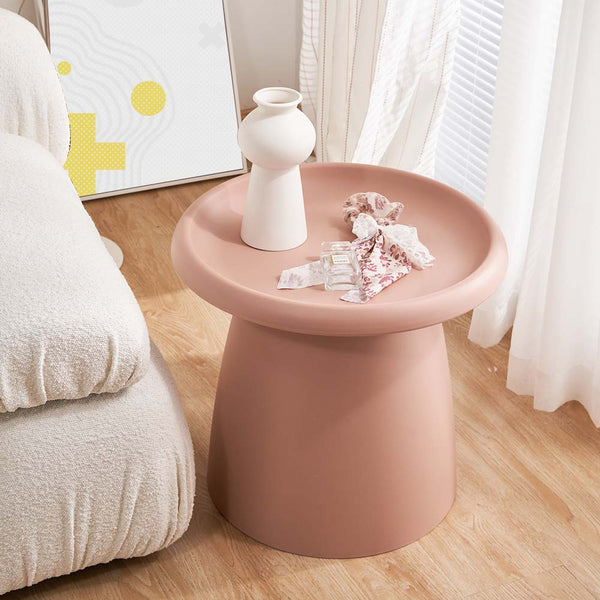 ArtissIn Coffee Table Mushroom Nordic Round Small Side Table 50CM Pink ArtissIn