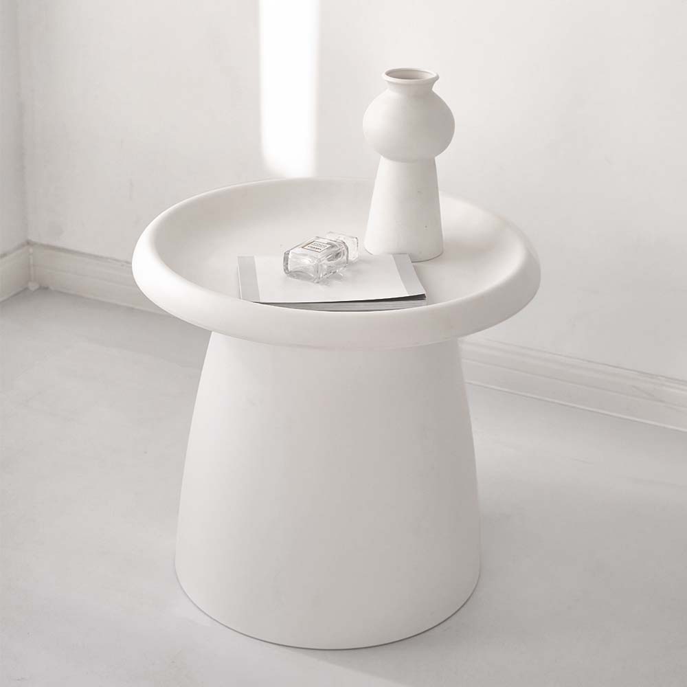 ArtissIn Coffee Table Mushroom Nordic Round Small Side Table 50CM White ArtissIn