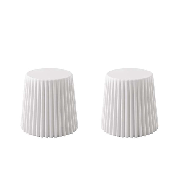 ArtissIn Set of 2 Cupcake Stool Plastic Stacking Stools Chair Outdoor Indoor White freeshipping - Awezingly