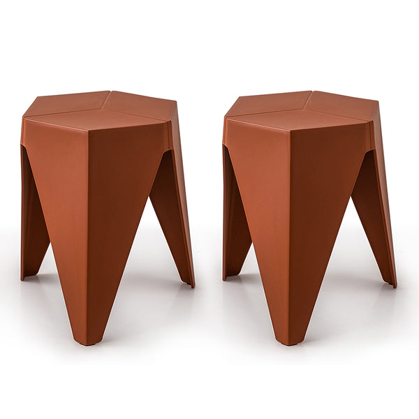 ArtissIn Set of 2 Puzzle Stool Plastic Stacking Stools Chair Outdoor Indoor Red freeshipping - Awezingly