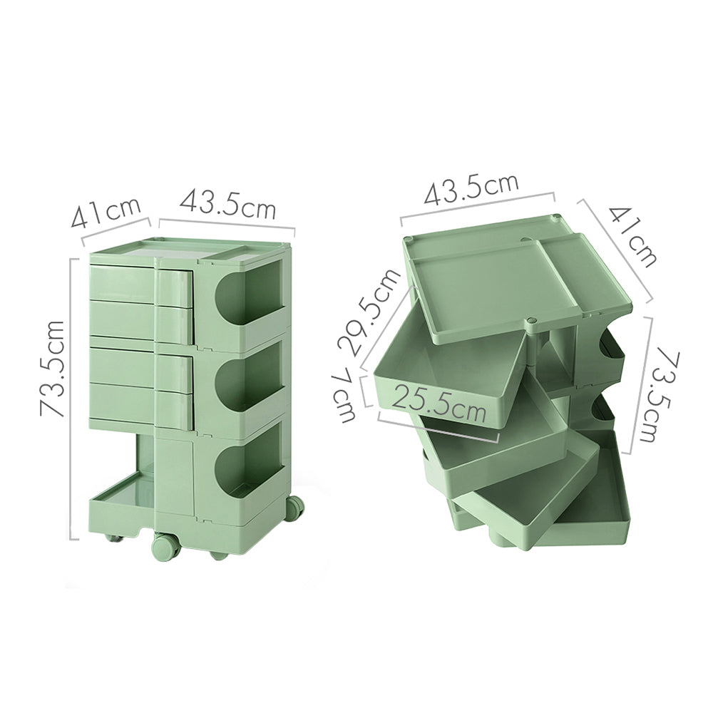 ArtissIn Bedside Table Side Tables Nightstand Organizer Replica Boby Trolley 5Tier Green freeshipping - Awezingly