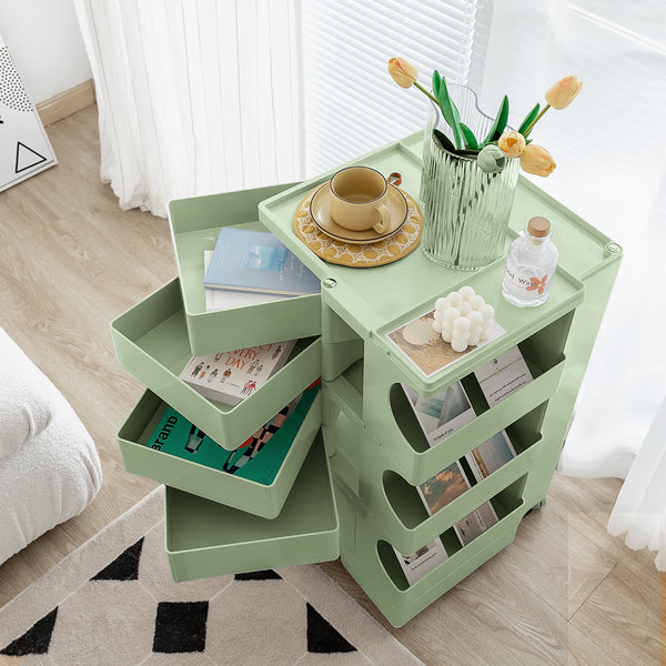 ArtissIn Bedside Table Side Tables Nightstand Organizer Replica Boby Trolley 5Tier Green freeshipping - Awezingly