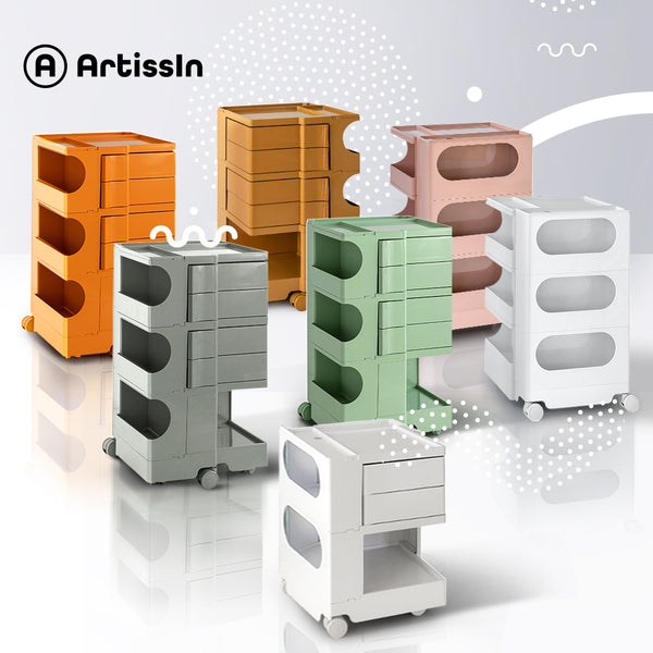 ArtissIn Bedside Table Side Tables Nightstand Organizer Replica Boby Trolley 5Tier Green freeshipping - Awezingly