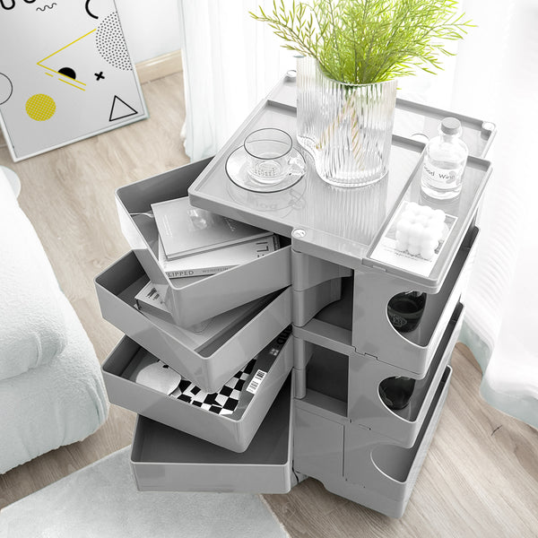 ArtissIn Bedside Table Side Tables Nightstand Organizer Replica Boby Trolley 5Tier Grey freeshipping - Awezingly