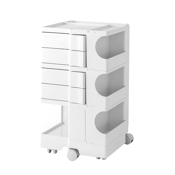 ArtissIn Bedside Table Side Tables Nightstand Organizer Replica Boby Trolley 5Tier White freeshipping - Awezingly