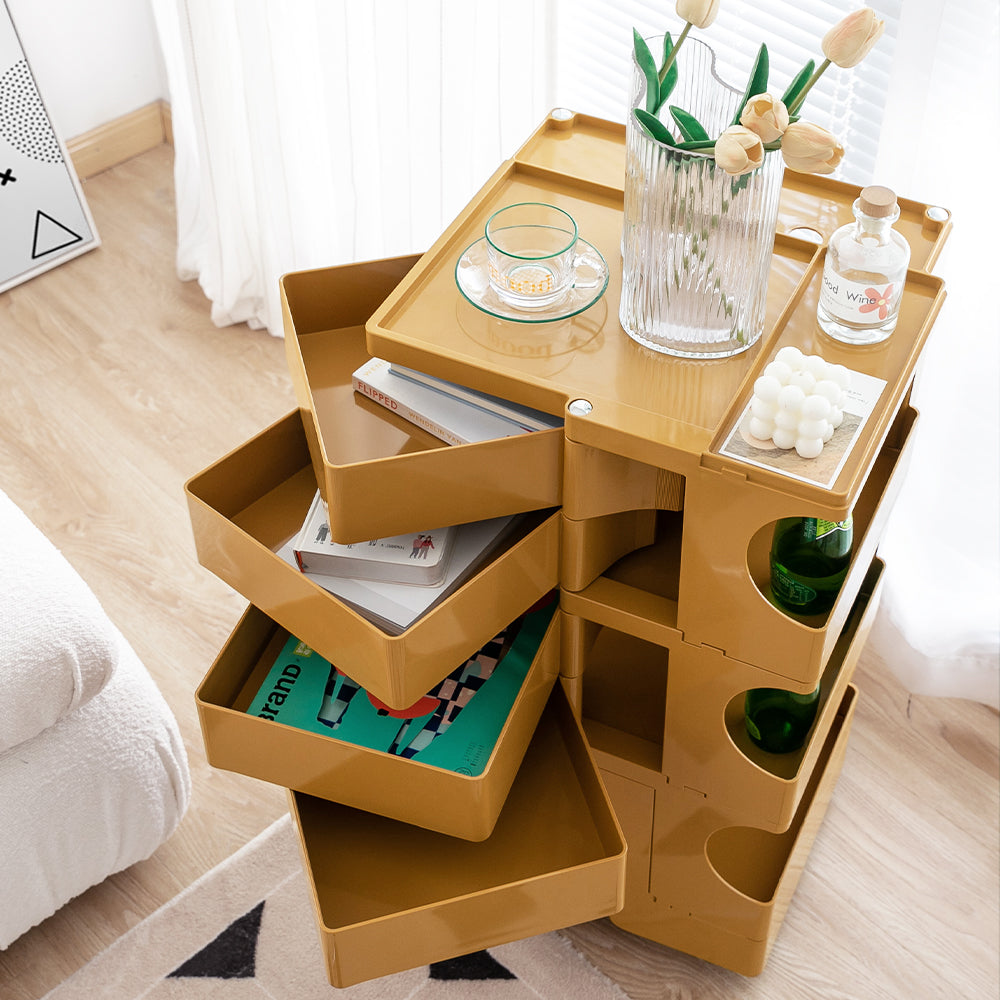 ArtissIn Bedside Table Side Tables Nightstand Organizer Replica Boby Trolley 5Tier Yellow freeshipping - Awezingly