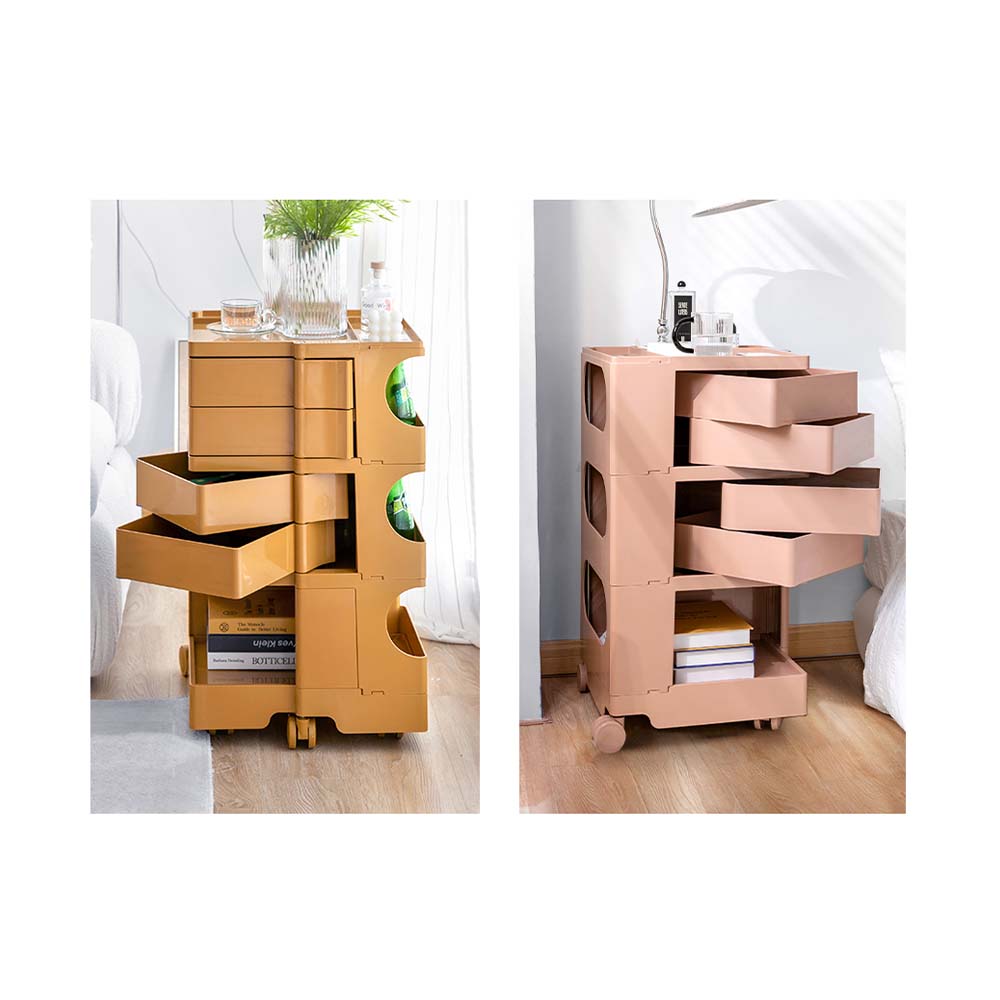 ArtissIn Bedside Table Side Tables Nightstand Organizer Replica Boby Trolley 5Tier Yellow freeshipping - Awezingly