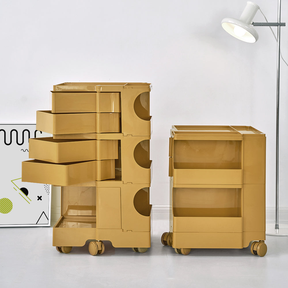 ArtissIn Bedside Table Side Tables Nightstand Organizer Replica Boby Trolley 5Tier Yellow freeshipping - Awezingly