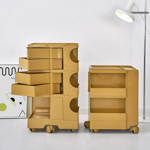 ArtissIn Bedside Table Side Tables Nightstand Organizer Replica Boby Trolley 5Tier Yellow freeshipping - Awezingly