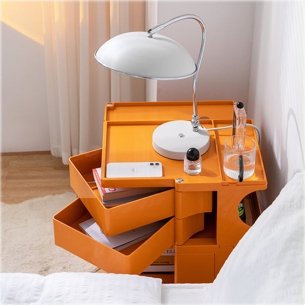 ArtissIn Bedside Table Side Tables Nightstand Organizer Replica Boby Trolley 3Tier Orange freeshipping - Awezingly