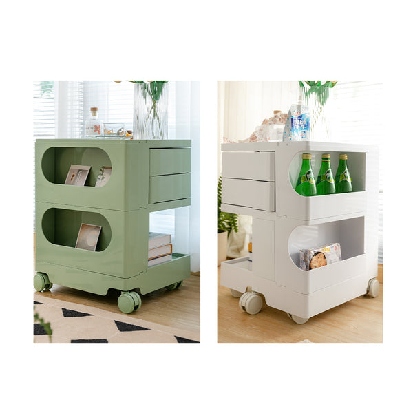 ArtissIn Bedside Table Side Tables Nightstand Organizer Replica Boby Trolley 3Tier Orange freeshipping - Awezingly