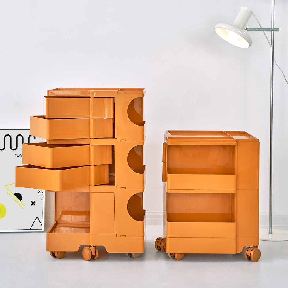 ArtissIn Bedside Table Side Tables Nightstand Organizer Replica Boby Trolley 3Tier Orange freeshipping - Awezingly