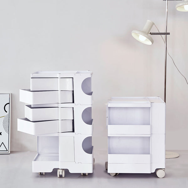 ArtissIn Bedside Table Side Tables Nightstand Organizer Replica Boby Trolley 3Tier White ArtissIn