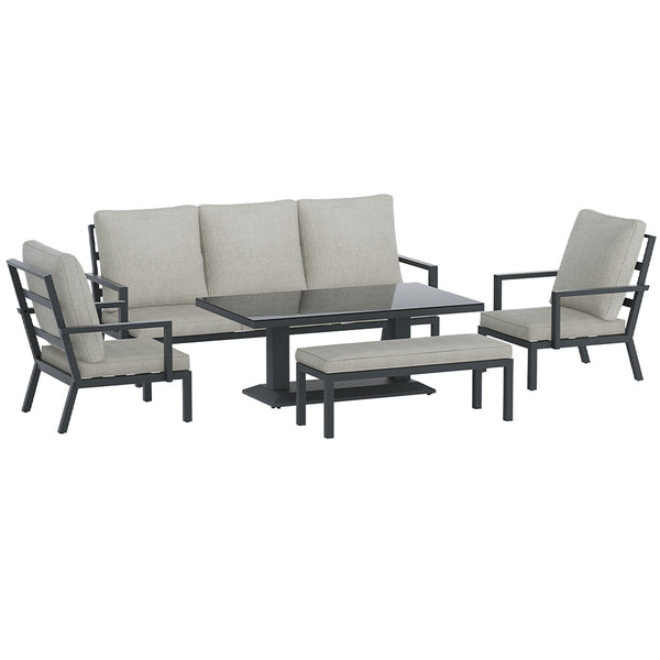 Gardeon Outdoor Sofa 7-Seater Lounge Set Garden Patio Aluminium Bench w/Cushions Gardeon