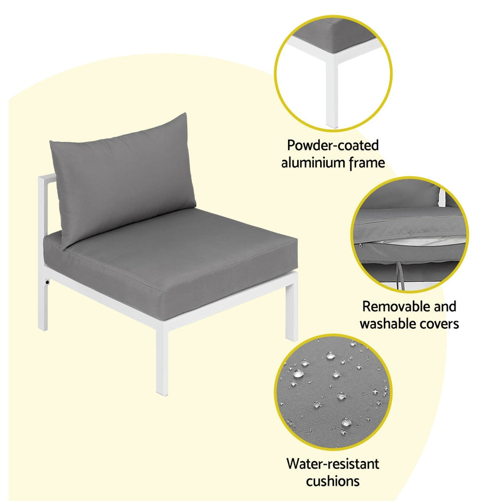 Gardeon 4-Seater Aluminium Outdoor Sofa Set Lounge Setting Table Chair Furniture Gardeon