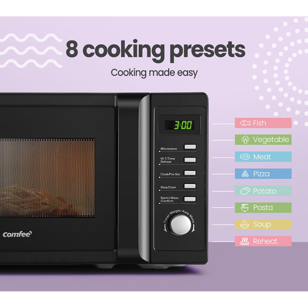 Comfee 20L Microwave Oven 700W Countertop Kitchen Cooker Black Comfee