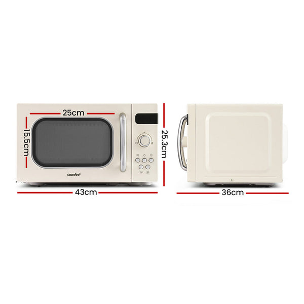 Comfee 20L Microwave Oven 800W Countertop Kitchen 8 Cooking Settings Cream Comfee