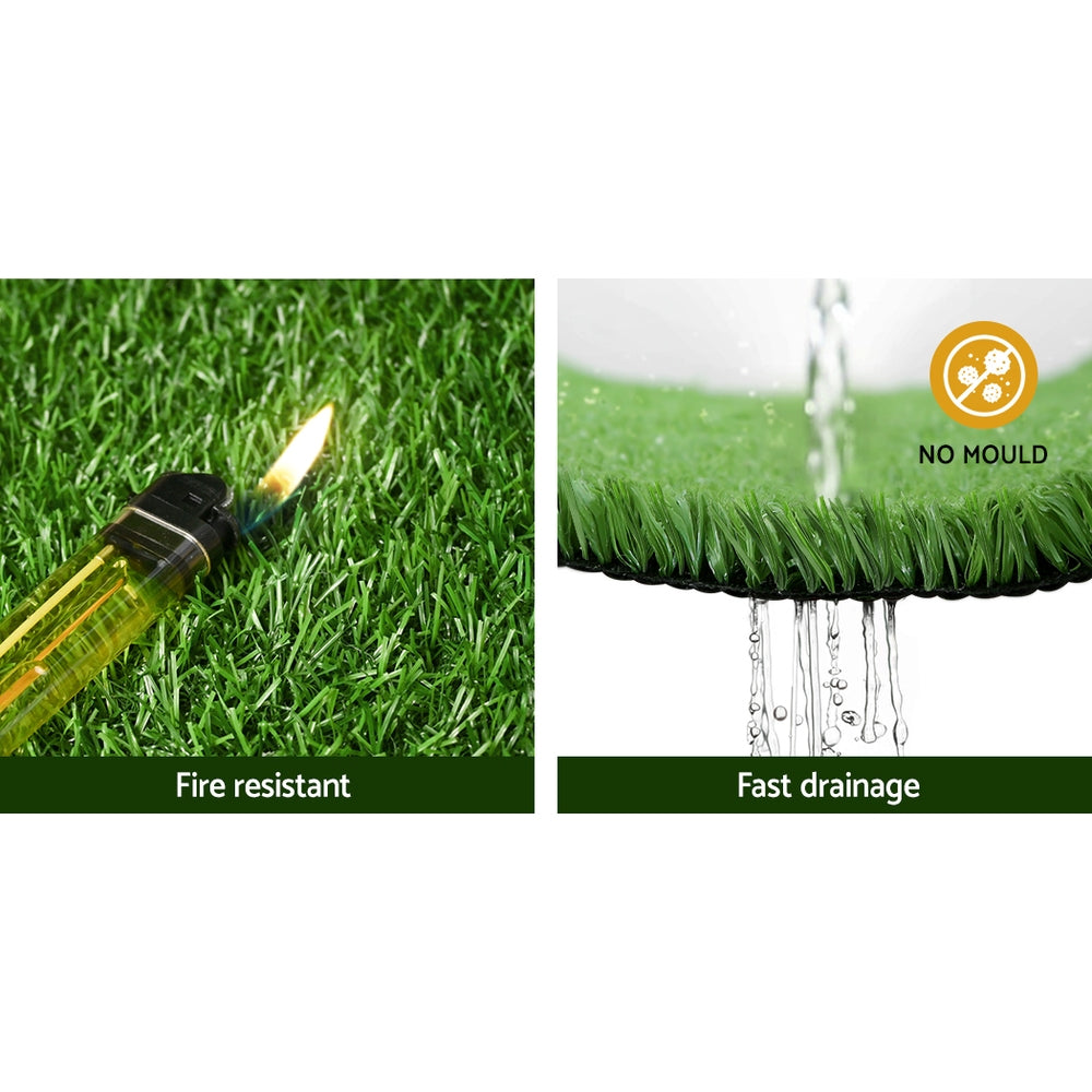 Primeturf Artificial Grass 17mm 1mx20m 20sqm Synthetic Fake Turf Plants Plastic Lawn Olive Does not apply