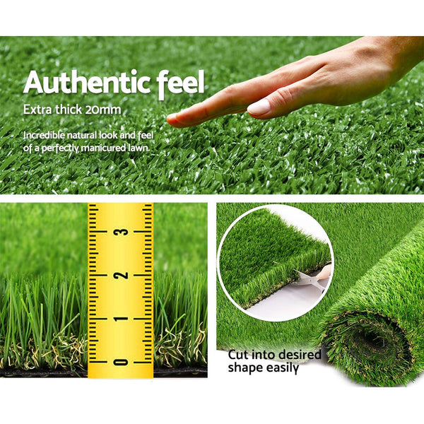 Primeturf Artificial Grass Synthetic Fake 20SQM Turf Plastic Plant Lawn 20mm Primeturf