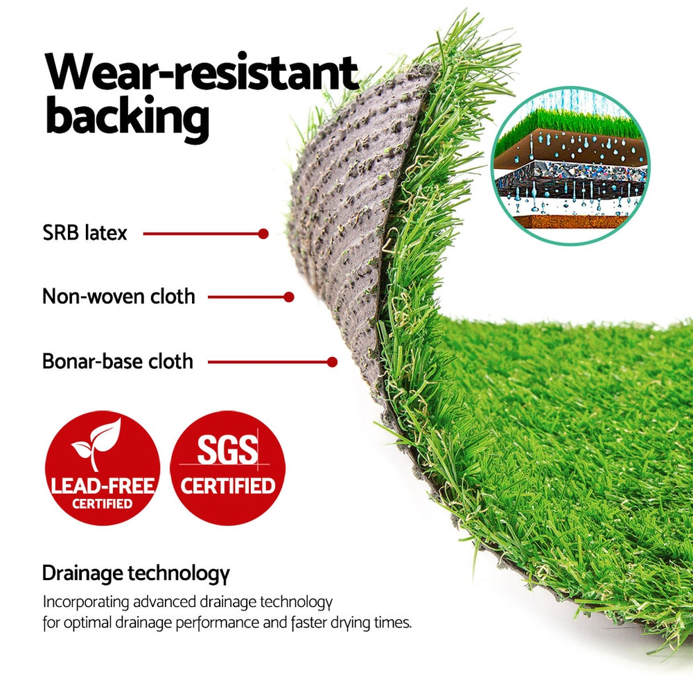 Primeturf Artificial Grass Synthetic Fake 20SQM Turf Plastic Plant Lawn 20mm Primeturf