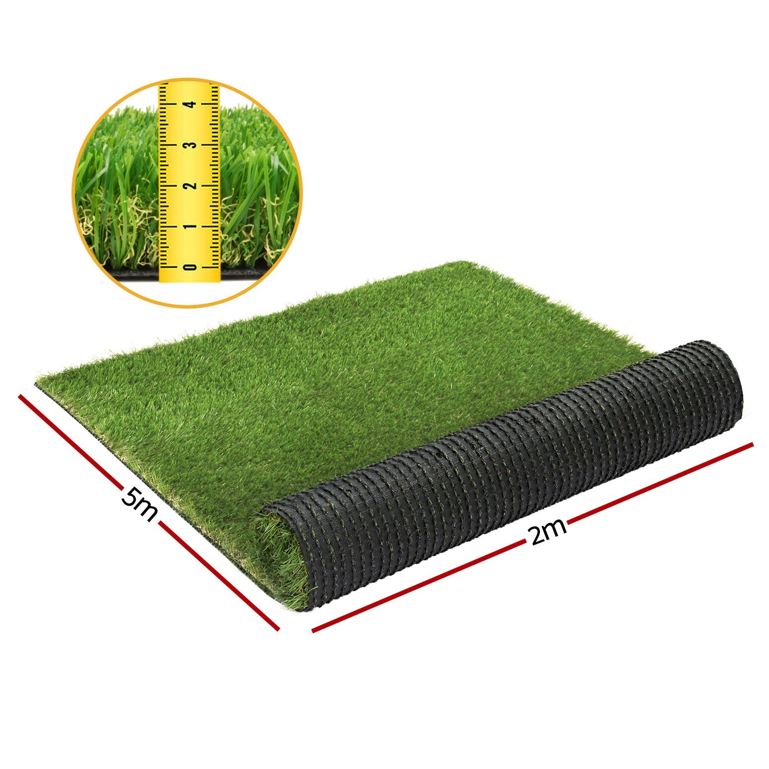Primeturf Artificial Grass 30mm 2mx5m Synthetic Fake Lawn Turf Plastic Plant 4-coloured Does not apply