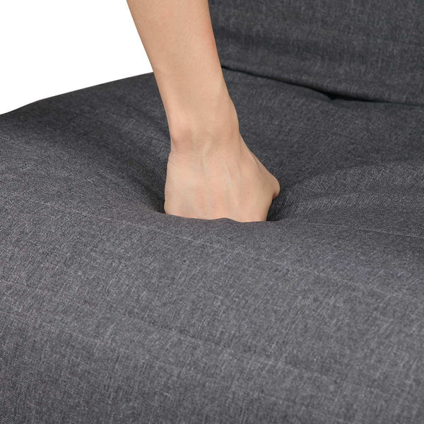 Artiss Fabric Rocking Armchair with Adjustable Footrest - Charcoal freeshipping - Awezingly