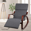 Artiss Fabric Rocking Armchair with Adjustable Footrest - Charcoal