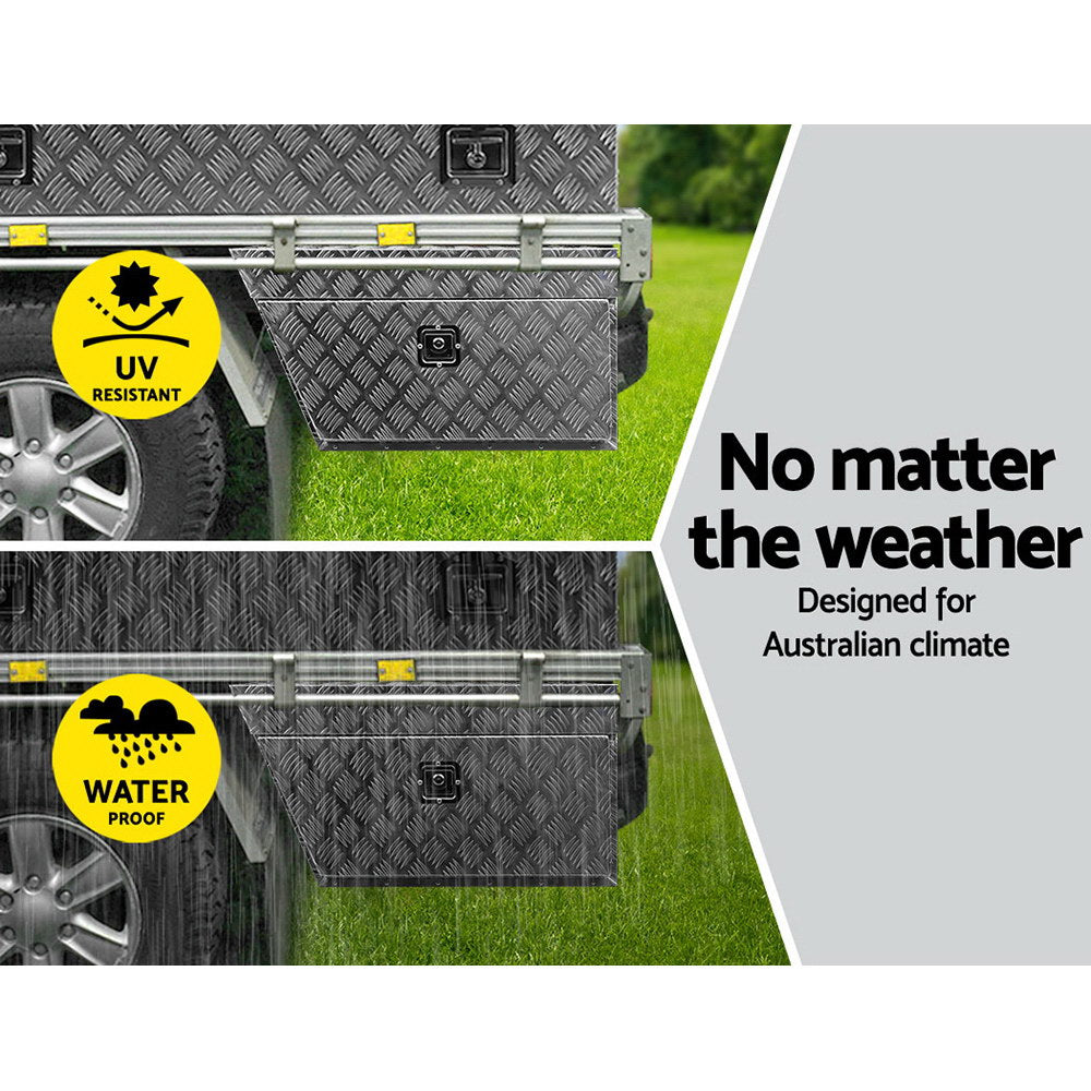 Giantz Pair of Under Tray Undertray Tool Box Aluminium Alloy Underbody Toolbox freeshipping - Awezingly