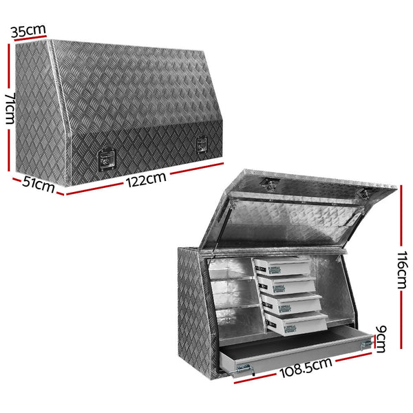 Giantz Aluminium Toolbox Generator Tool Box Drawers Truck Canopy Trailer Locks Giantz