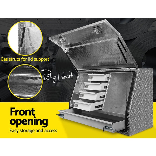 Giantz Aluminium Toolbox Generator Tool Box Drawers Truck Canopy Trailer Locks Giantz